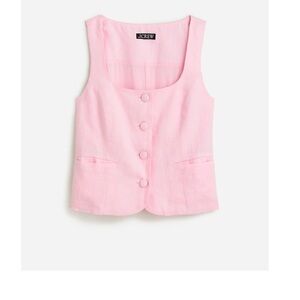 J.Crew Scoopneck Linen Blend Vest pink